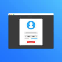 Login web screen with blue design template