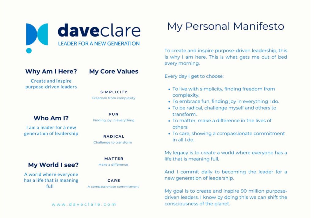 Dave Clare's Manifesto